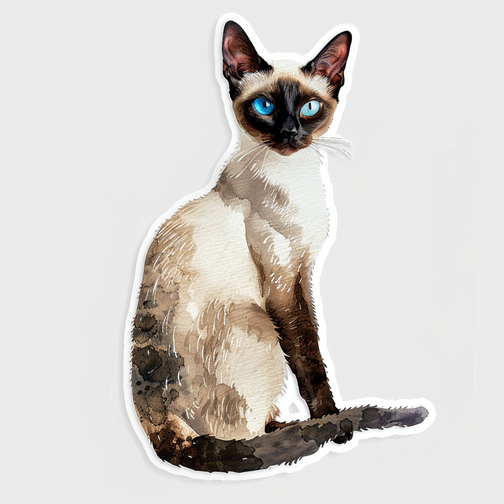 Siamese cat Vinyl Decal Sticker for Car, Laptop, Tumbler and more # F07569