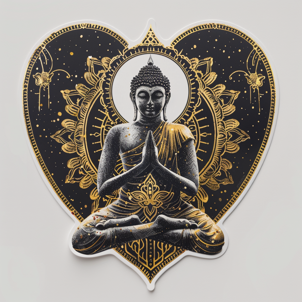 Buddha majestic Expressive surreal Vinyl Decal Sticker for Car, Laptop, Tumbler and more # F016960