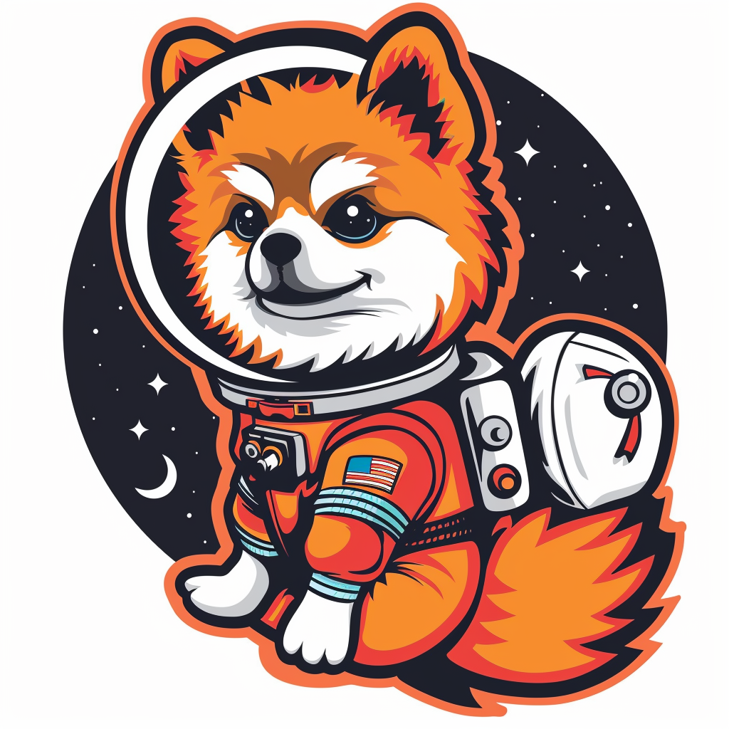 Sticker of a Pomeranian Dog astronaut majestic Expressive surreal Vinyl Decal Sticker for Car, Laptop, Tumbler and more # F013834