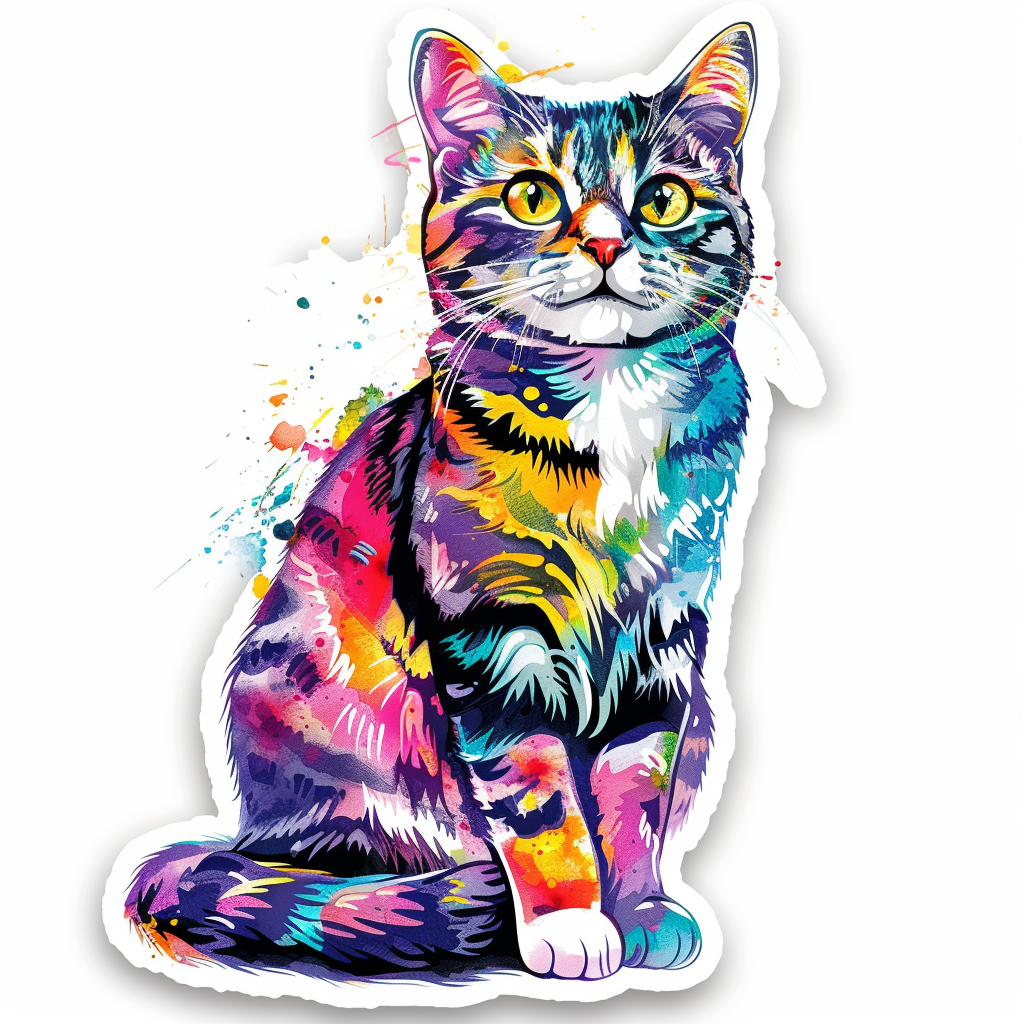 American Shorthair Cat majestic Expressive surreal Vinyl Decal Sticker for Car, Laptop, Tumbler and more # F018628