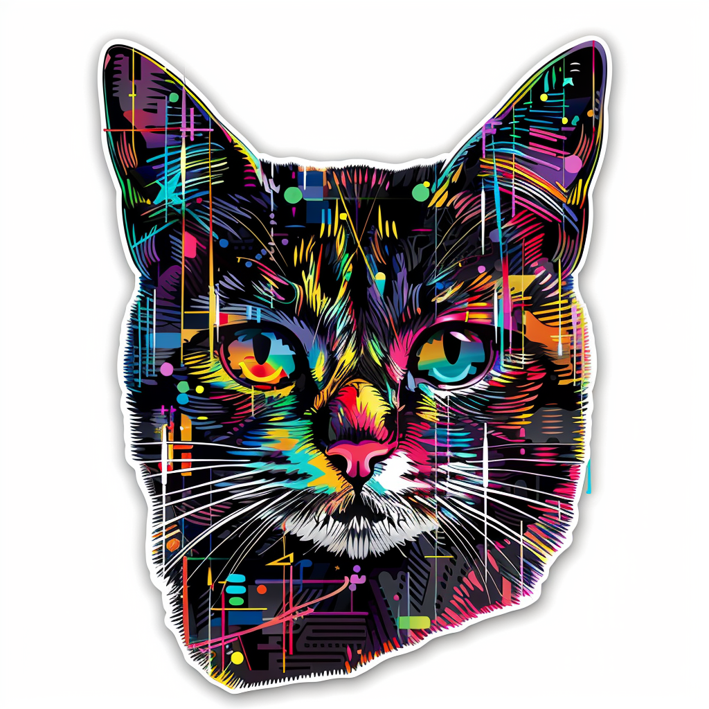 American Shorthair Cat majestic Expressive surreal Vinyl Decal Sticker for Car, Laptop, Tumbler and more # F018621
