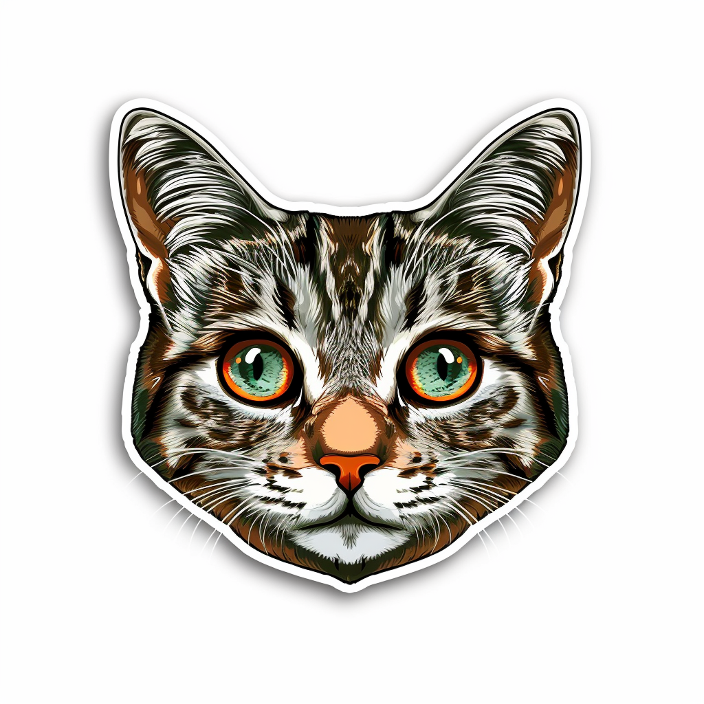 American Shorthair Cat majestic Expressive surreal Vinyl Decal Sticker for Car, Laptop, Tumbler and more # F018888