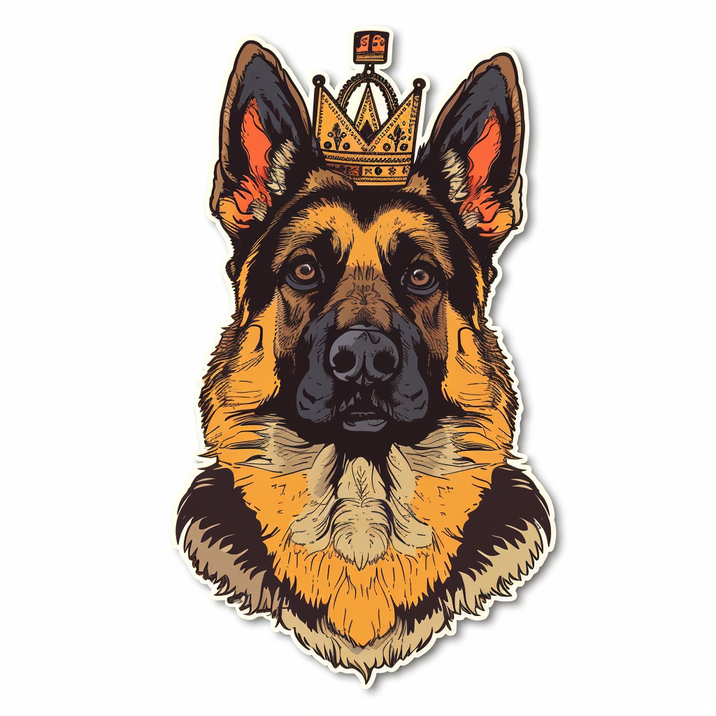 German Shepherd Dog crowned Vinyl Decal Sticker for Car, Laptop, Tumbler and more # F011484