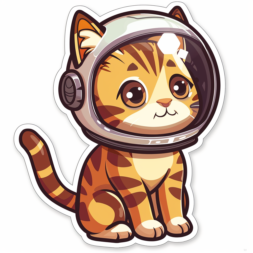 Cute and Adorable American Shorthair Expressive surreal Vinyl Decal Sticker for Car, Laptop, Tumbler and more # F018763