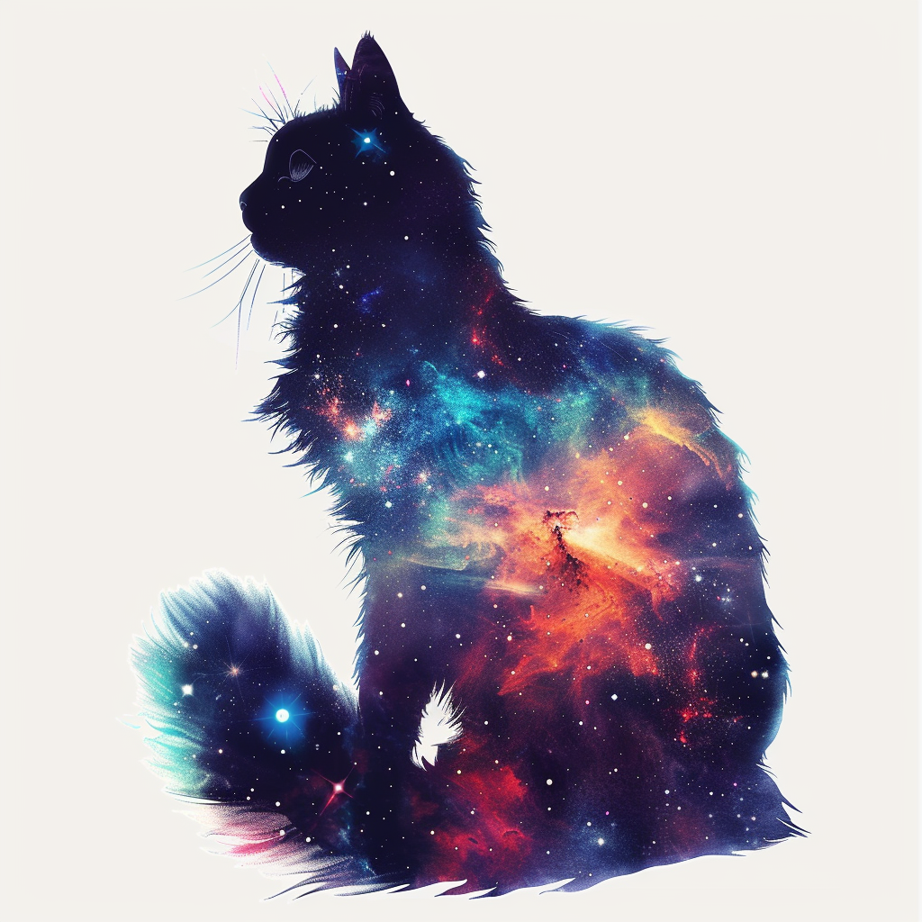 Sticker of a Persian Cat galaxy majestic Expressive surreal Vinyl Decal Sticker for Car, Laptop, Tumbler and more # F016348