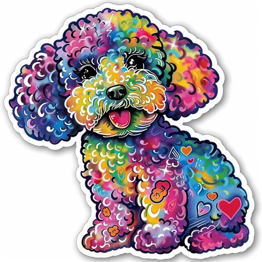 Poodle Dog heartcore Vinyl Decal Sticker for Car, Laptop, Tumbler and more # F012278