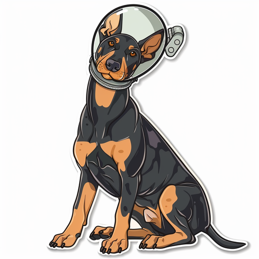 Cute and Adorable Doberman Pinscher Expressive surreal Vinyl Decal Sticker for Car, Laptop, Tumbler and more # F019624-4" x 4"