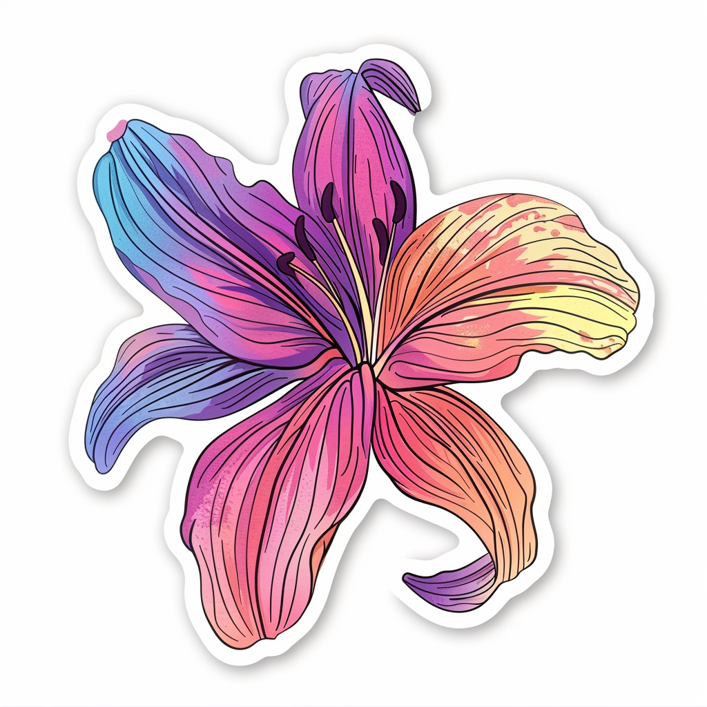 Lily flower majestic Expressive surreal Vinyl Decal Sticker for Car, Laptop, Tumbler and more # F023224