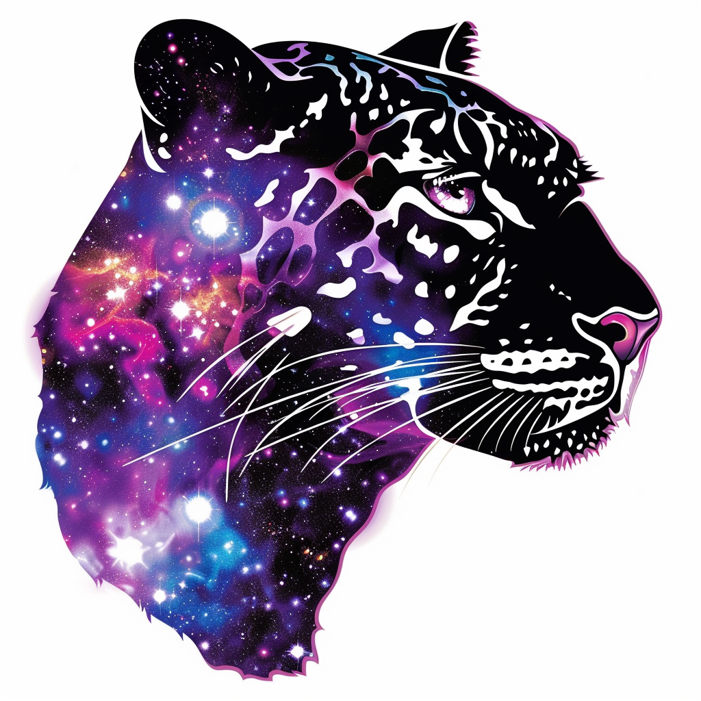 Leopard majestic Expressive surreal Vinyl Decal Sticker for Car, Laptop, Tumbler and more # F022478