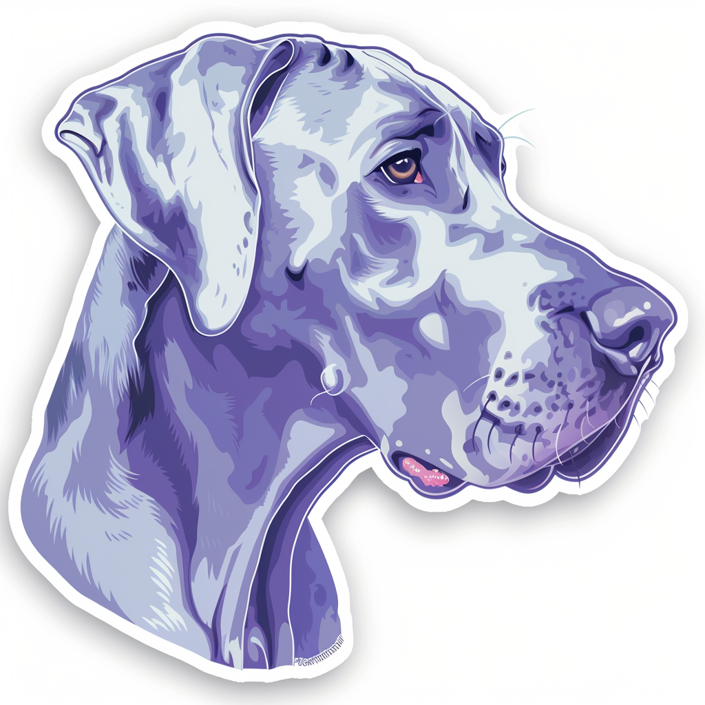 Adorable Great Dane Dog Expressive surreal Vinyl Decal Sticker for Car, Laptop, Tumbler and more # F017933