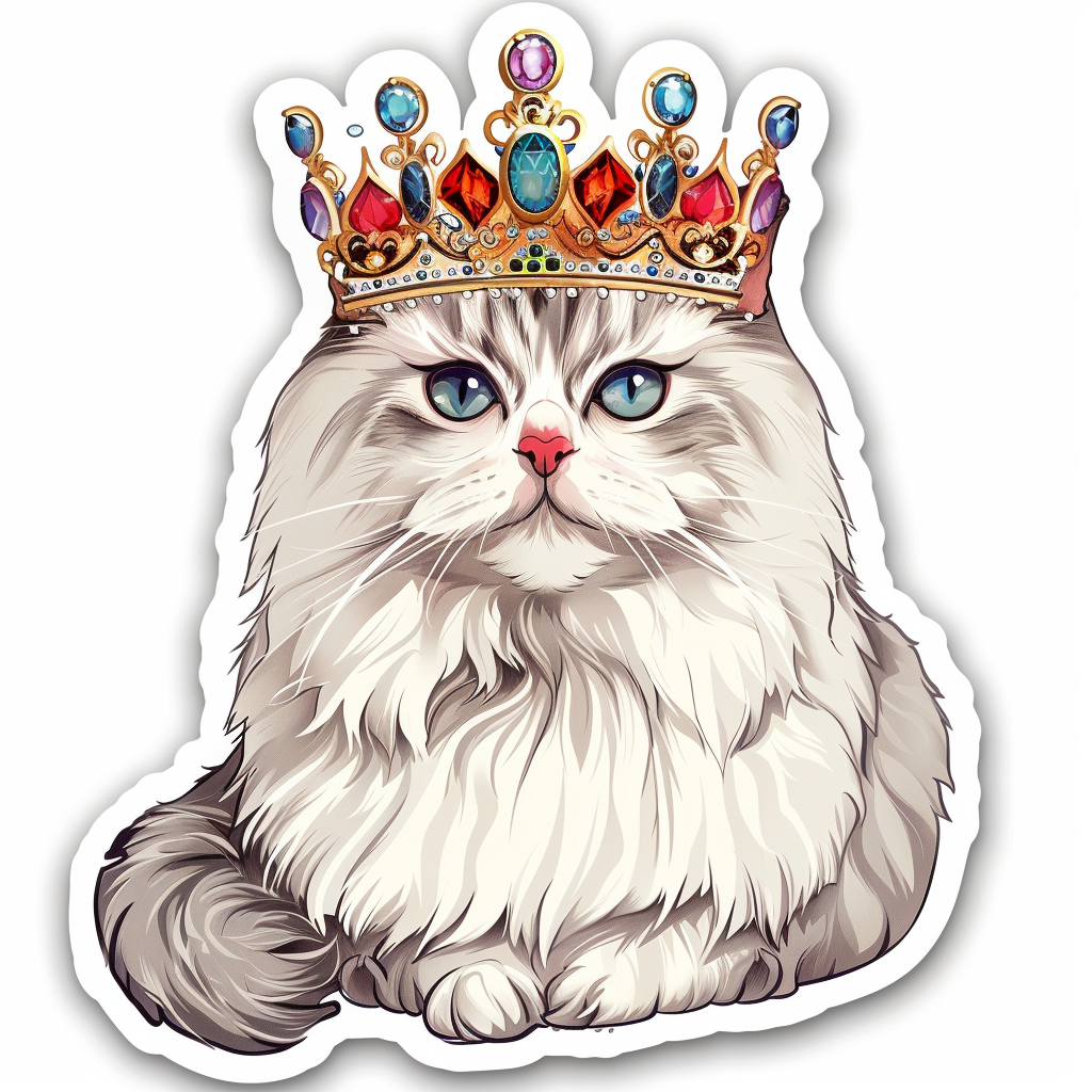 Persian Cat majestic Expressive surreal Vinyl Decal Sticker for Car, Laptop, Tumbler and more # F016142