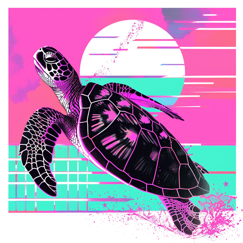 Sticker of a turtle majestic Expressive surreal Vinyl Decal Sticker for Car, Laptop, Tumbler and more # F022021