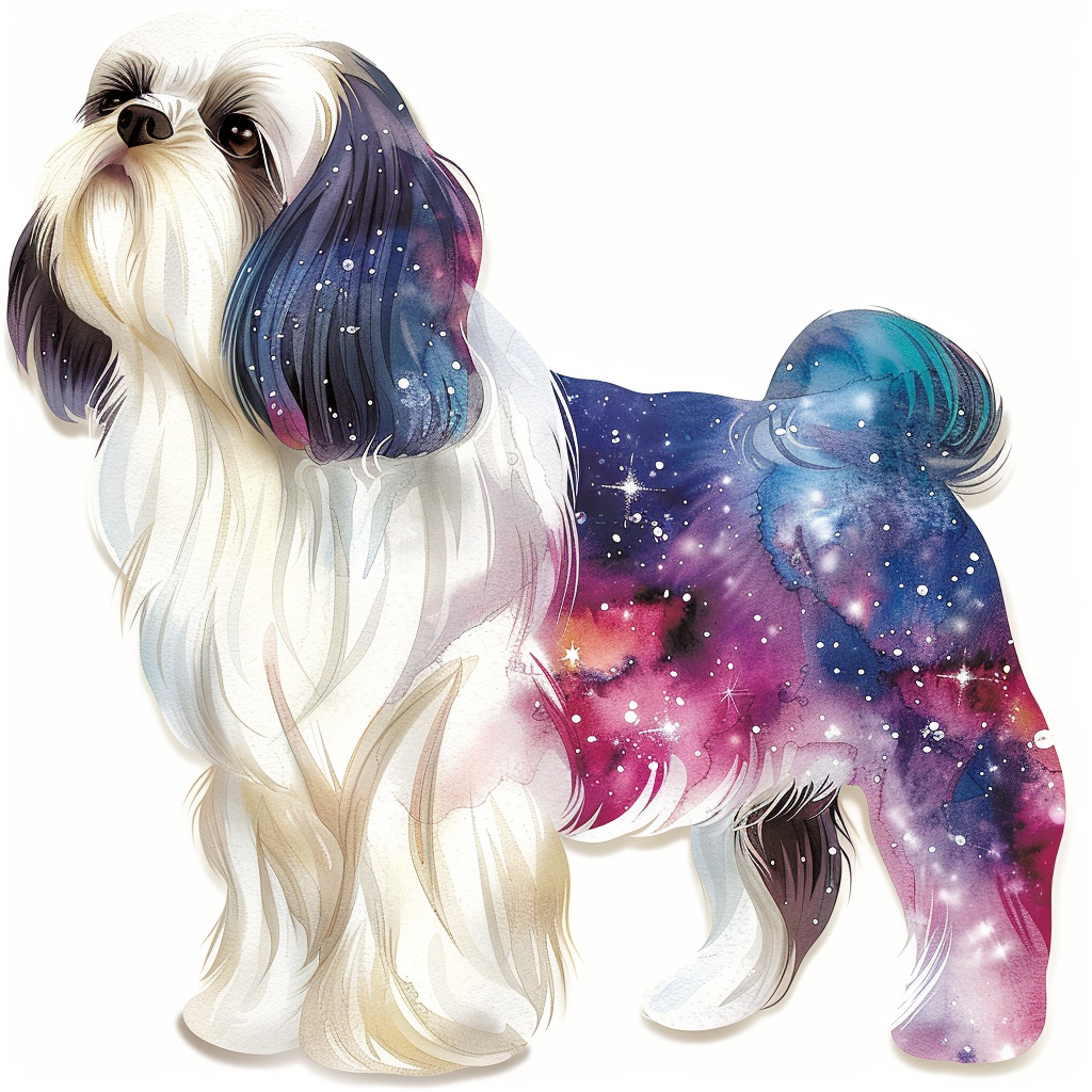 Adorable Shih Tzu Dog Expressive surreal Vinyl Decal Sticker for Car, Laptop, Tumbler and more # F018247