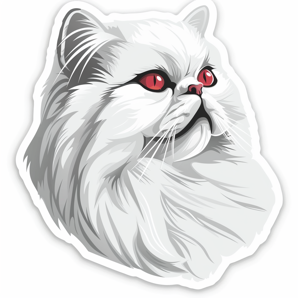 Persian Cat Expressive surreal Vinyl Decal Sticker for Car, Laptop, Tumbler and more # F016518