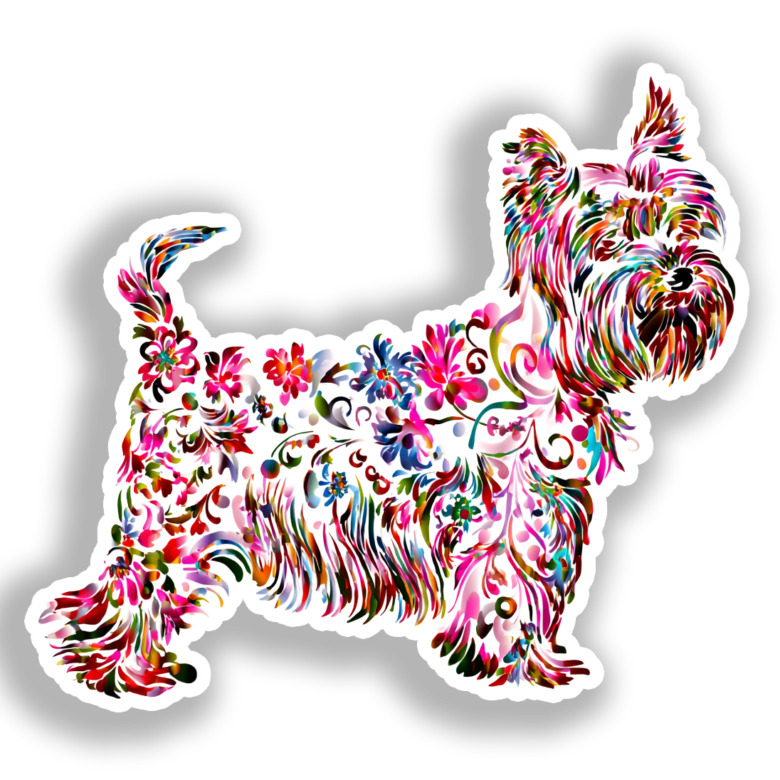 Yorkshire Terrier Dog Vinyl Decal Sticker for Car, Laptop, Tumbler and more # A017094-4" x 4"