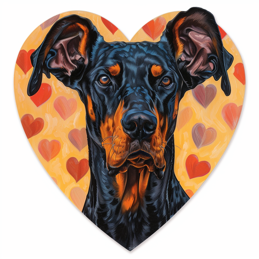 Doberman Pinscher Dog majestic Expressive surreal Vinyl Decal Sticker for Car, Laptop, Tumbler and more # F019574-4" x 4"