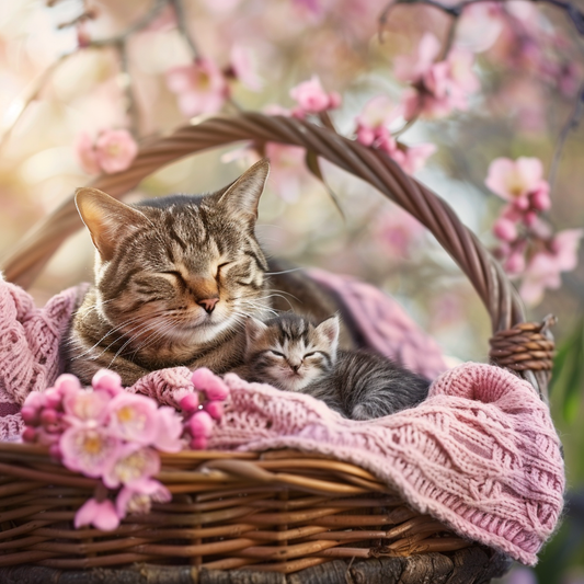 Adorable Cats in basket portrait  Vinyl Decal Sticker for Car, Laptop, Tumbler and more # F021630-4" x 4"