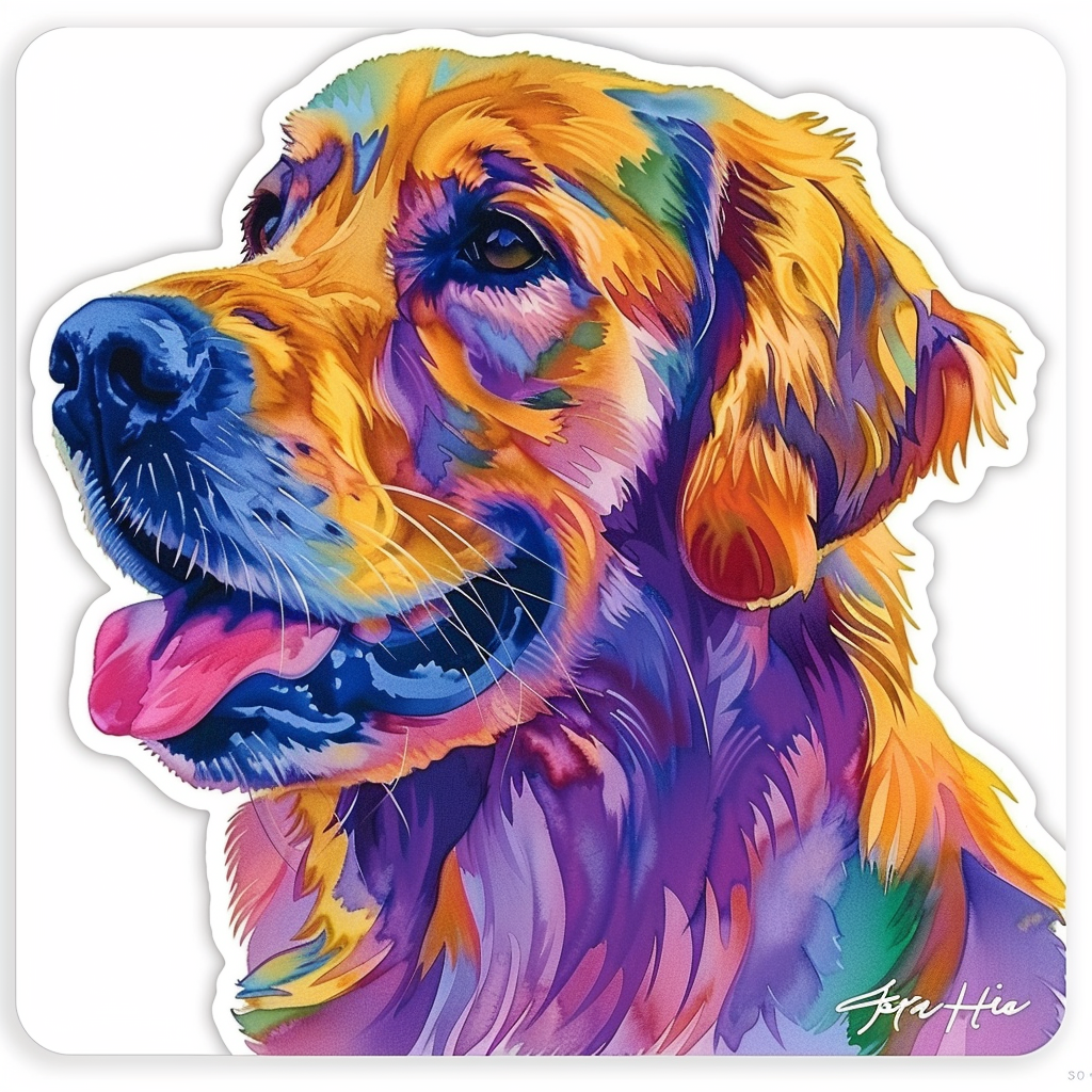 Golden Retriever Dog Vinyl Decal Sticker for Car, Laptop, Tumbler and more # F010549