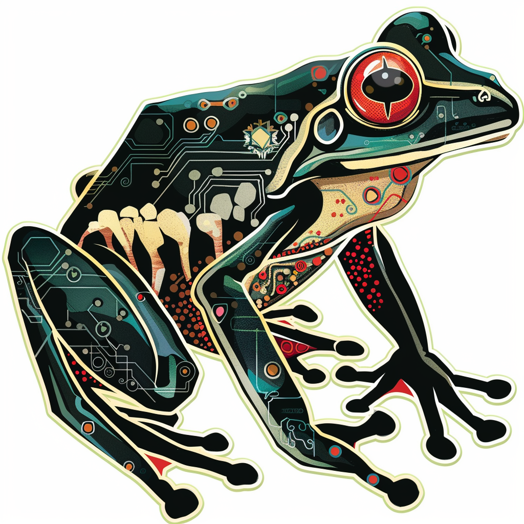 Sticker of a Frog cute and adorable Expressive surreal Vinyl Decal Sticker for Car, Laptop, Tumbler and more # F016718
