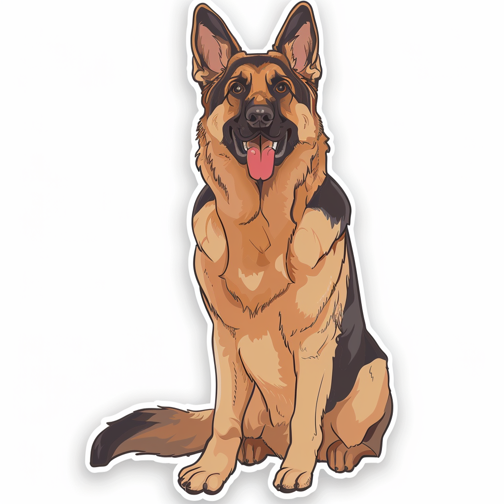 German Shepherd Dog cartoon Vinyl Decal Sticker for Car, Laptop, Tumbler and more # F011600