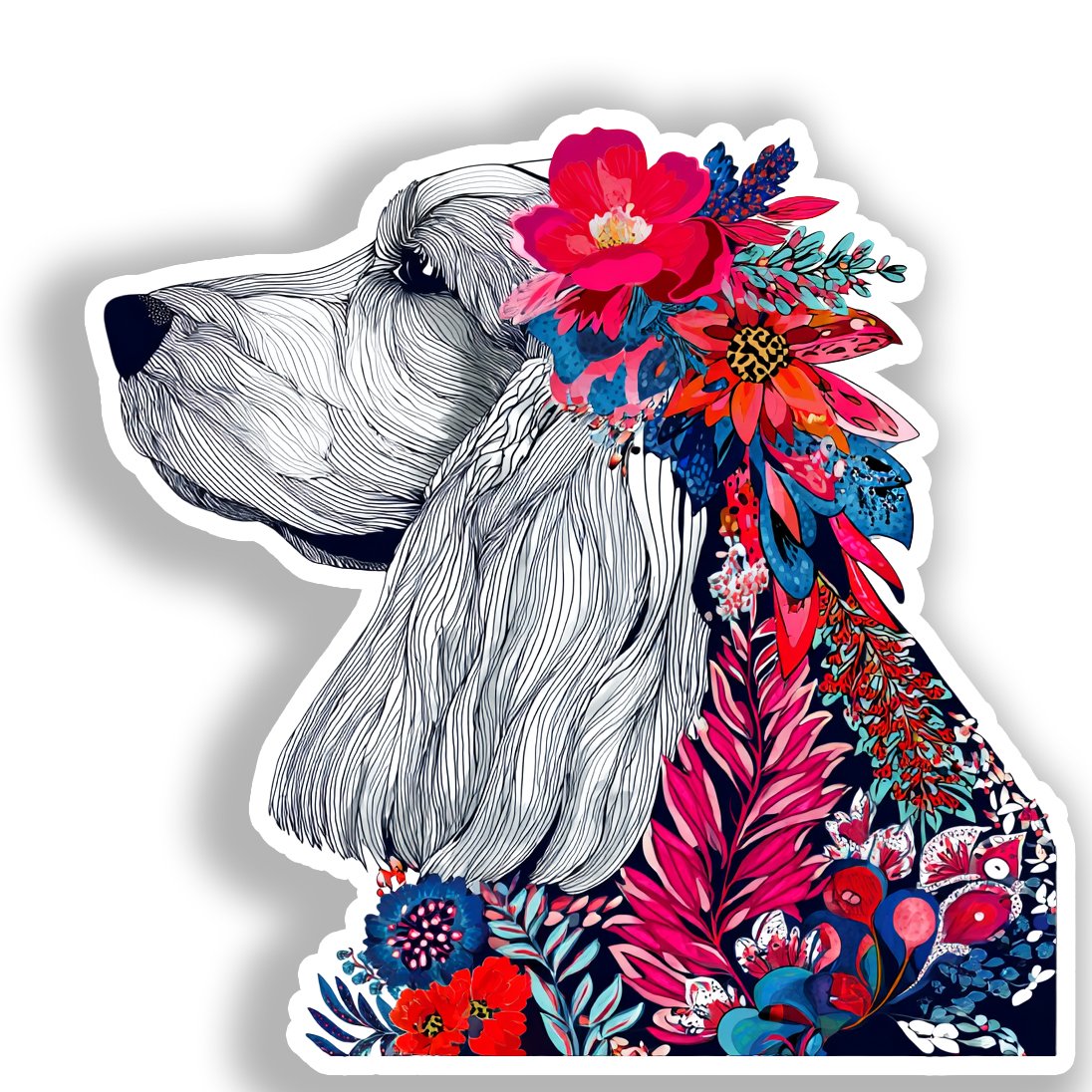 Cocker Spaniel Dog Vinyl Decal Sticker for Car, Laptop, Tumbler and more # A019766-4" x 4"