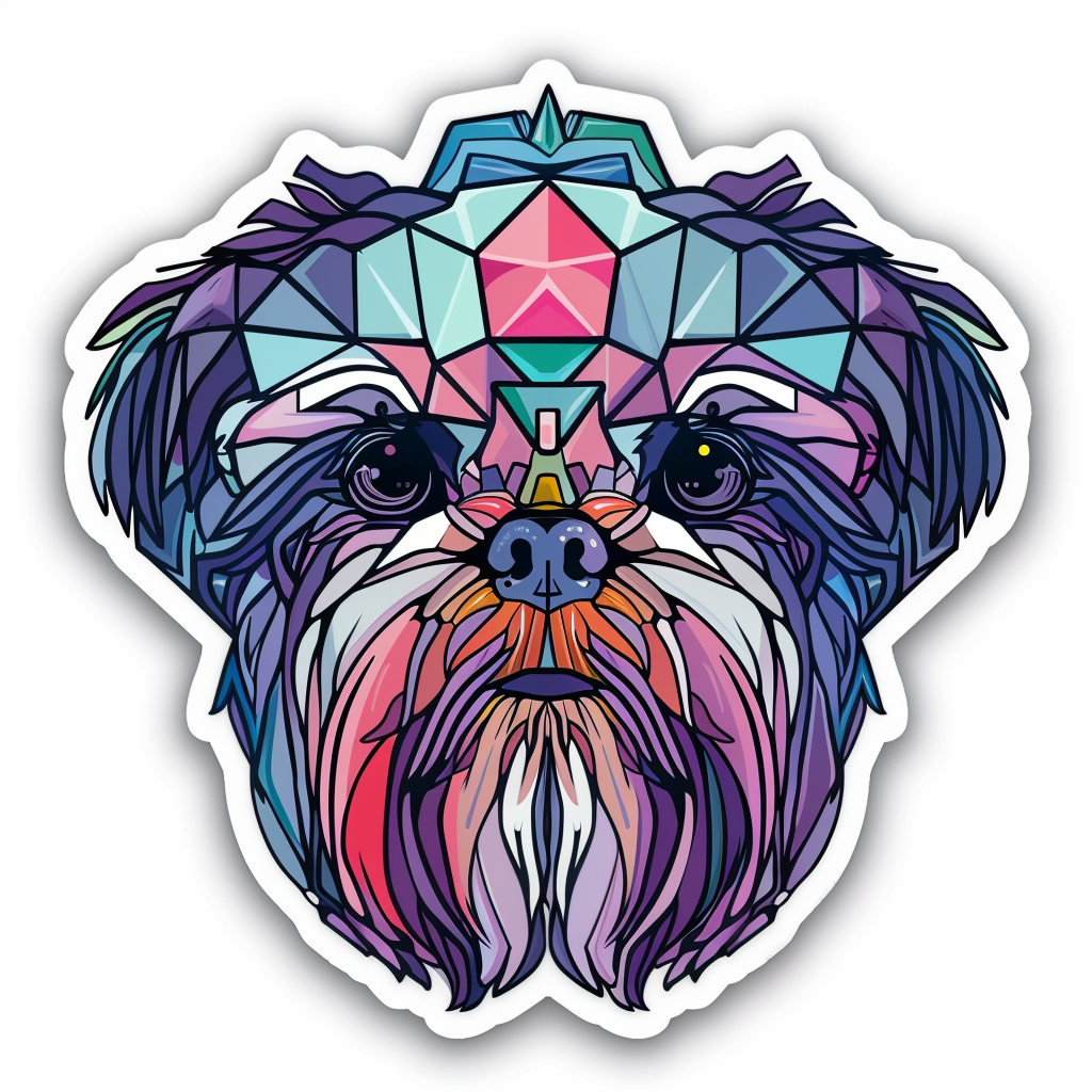 Adorable Shih Tzu Dog Expressive surreal Vinyl Decal Sticker for Car, Laptop, Tumbler and more # F018333