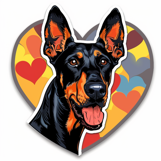 Doberman Pinscher Dog majestic Expressive surreal Vinyl Decal Sticker for Car, Laptop, Tumbler and more # F019599-4" x 4"