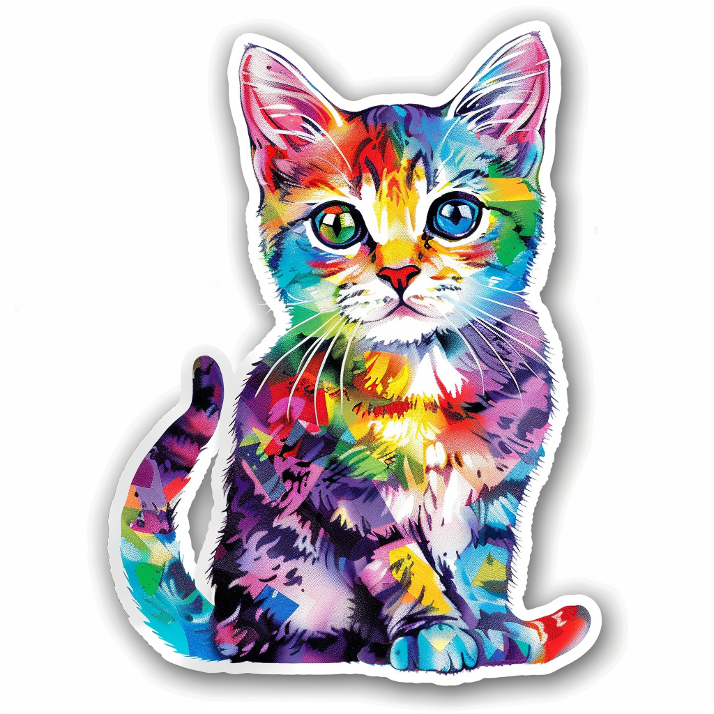 American Shorthair Cat majestic Expressive surreal Vinyl Decal Sticker for Car, Laptop, Tumbler and more # F018823