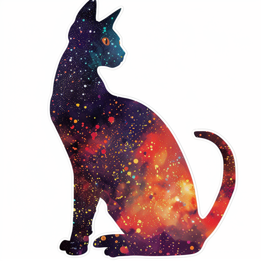 Abyssinian Cat astronaut majestic Expressive surreal Vinyl Decal Sticker for Car, Laptop, Tumbler and more # F021646-4" x 4"