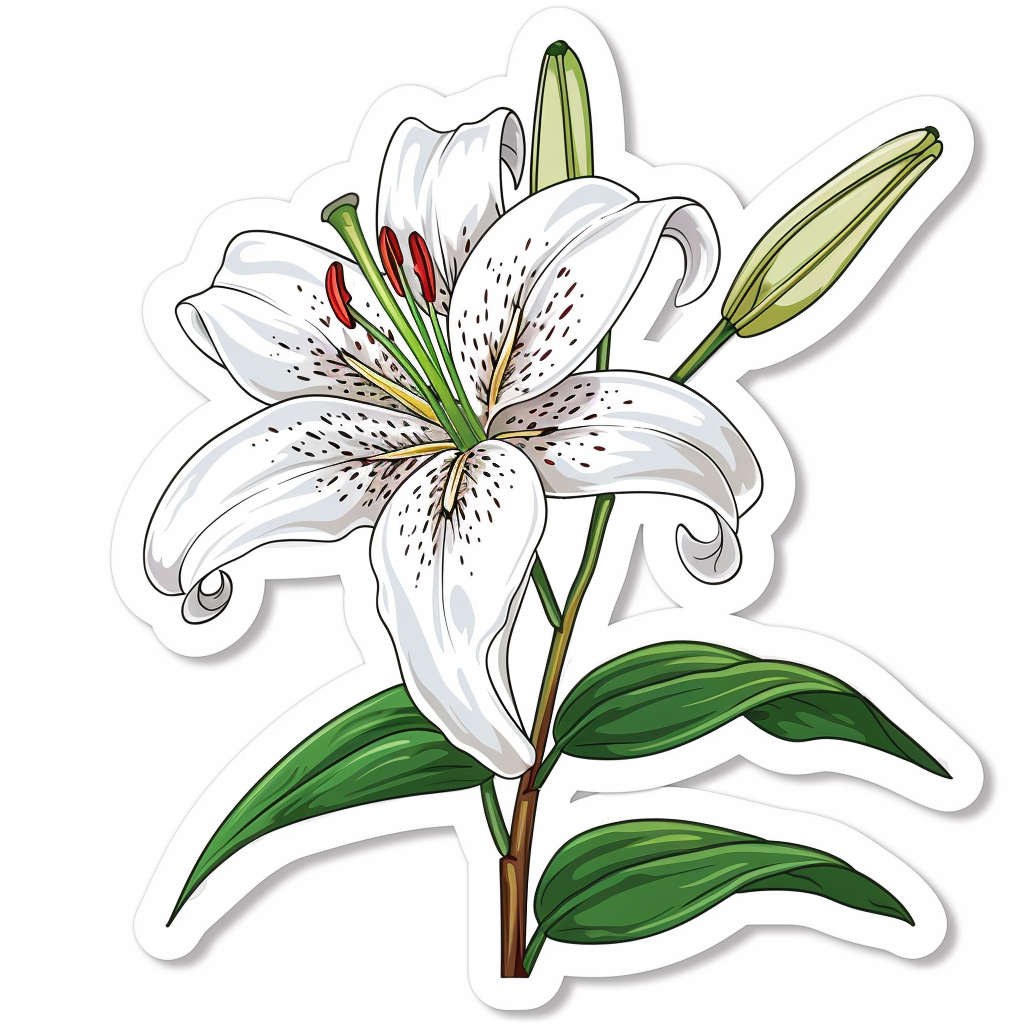 Lily flower majestic Expressive surreal Vinyl Decal Sticker for Car, Laptop, Tumbler and more # F023196