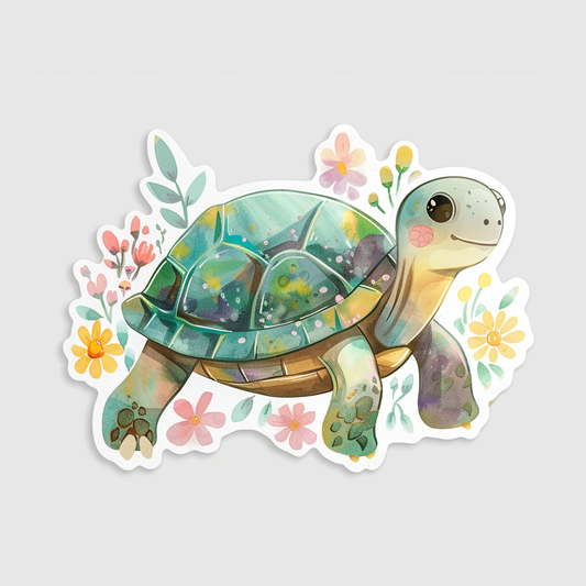 turtle majestic Expressive surreal Vinyl Decal Sticker for Car, Laptop, Tumbler and more # F022127-4" x 4"