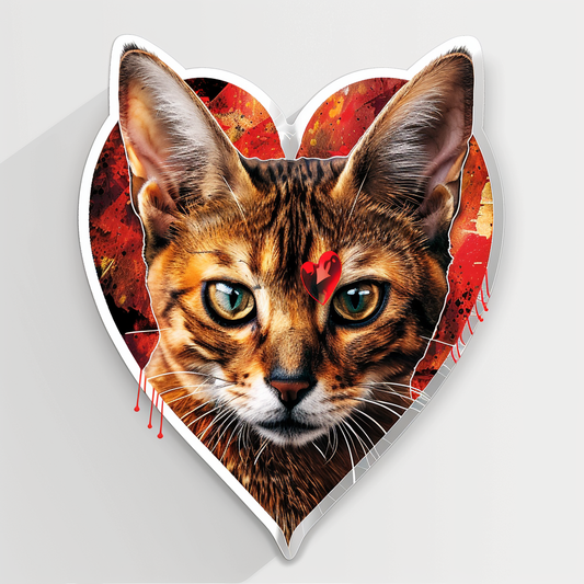 Abyssinian Cat astronaut majestic Expressive surreal Vinyl Decal Sticker for Car, Laptop, Tumbler and more # F021636-4" x 4"