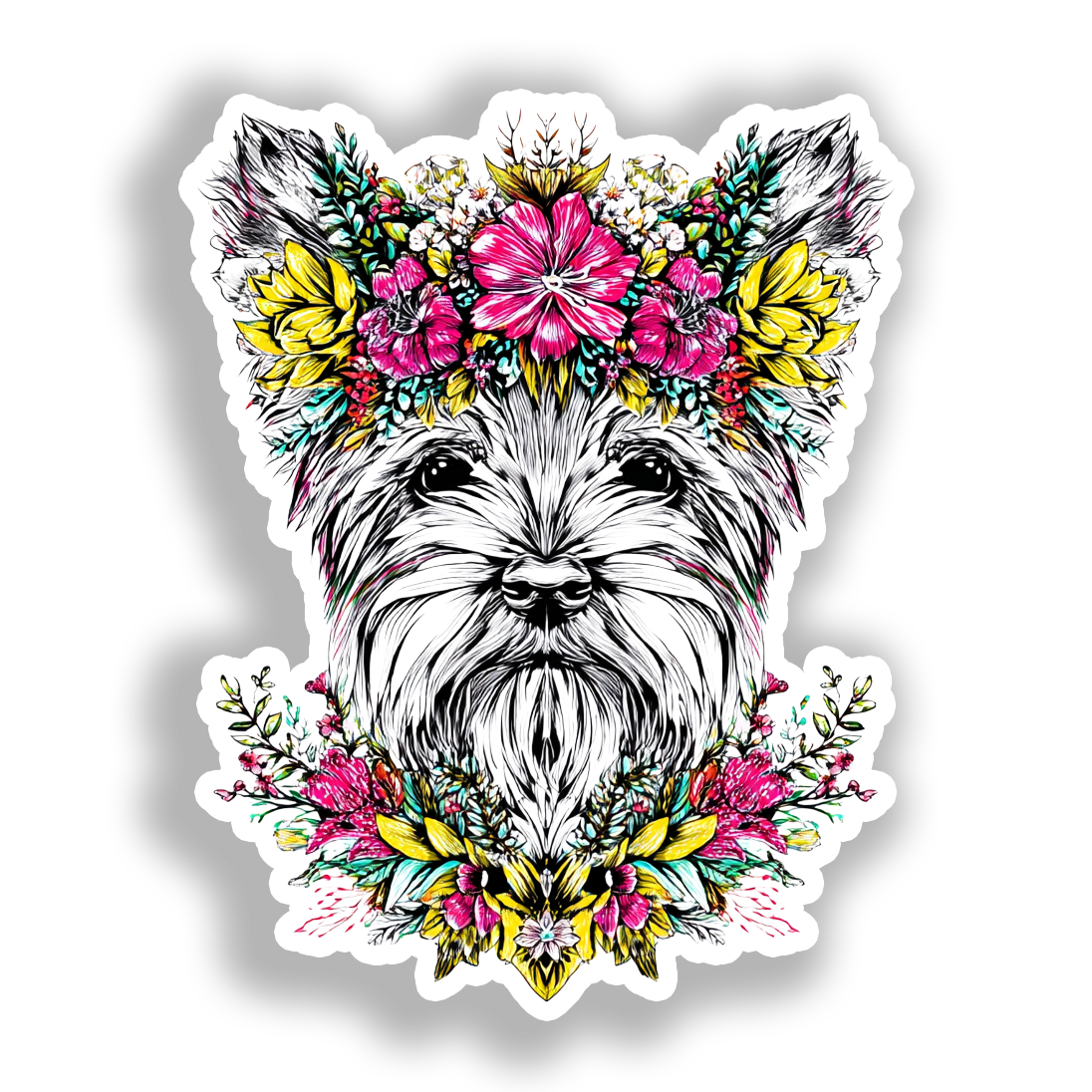 Yorkshire Terrier Dog Vinyl Decal Sticker for Car, Laptop, Tumbler and more # A017203-4" x 4"