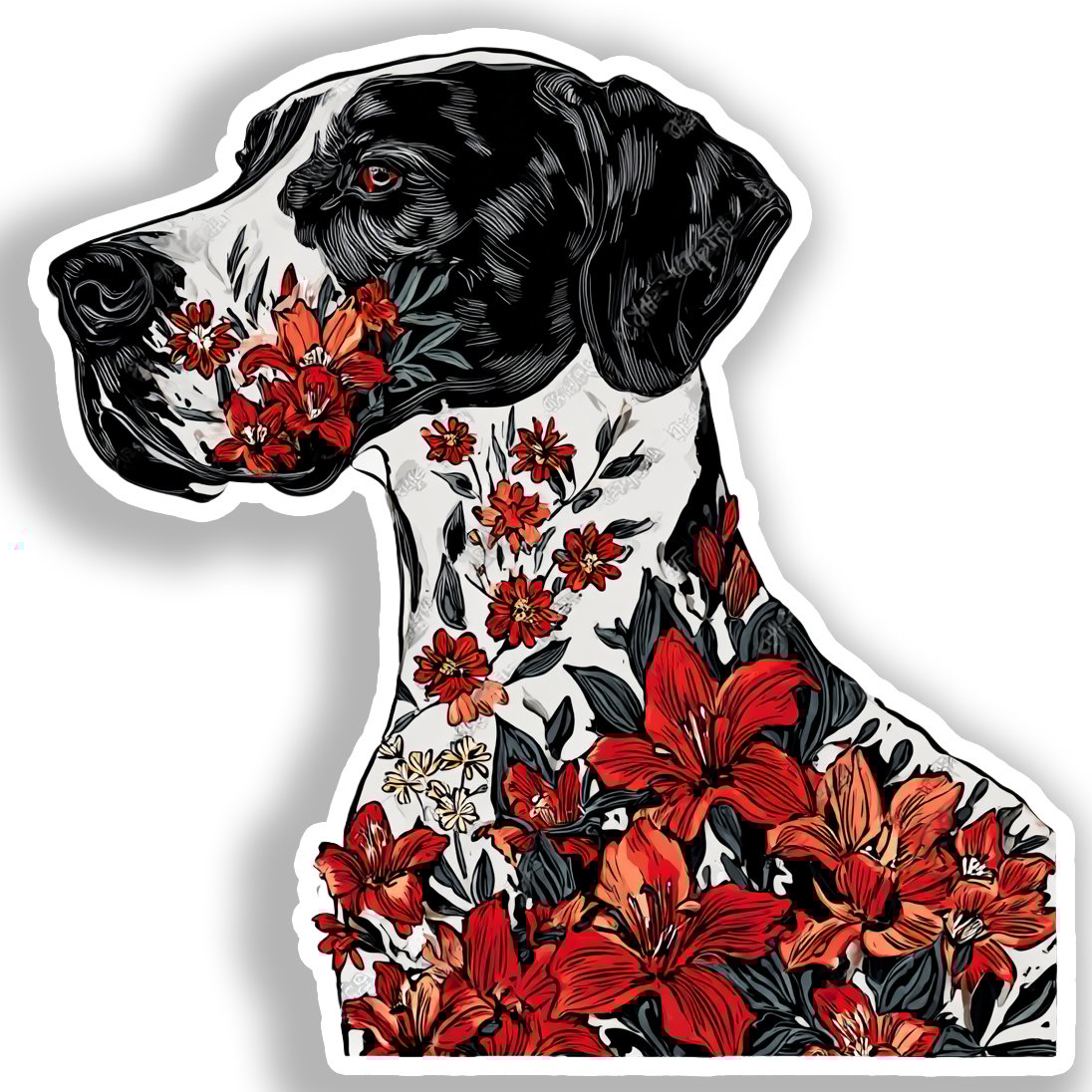 Great Dane Dog Vinyl Decal Sticker for Car, Laptop, Tumbler and more # A019472-4" x 4"
