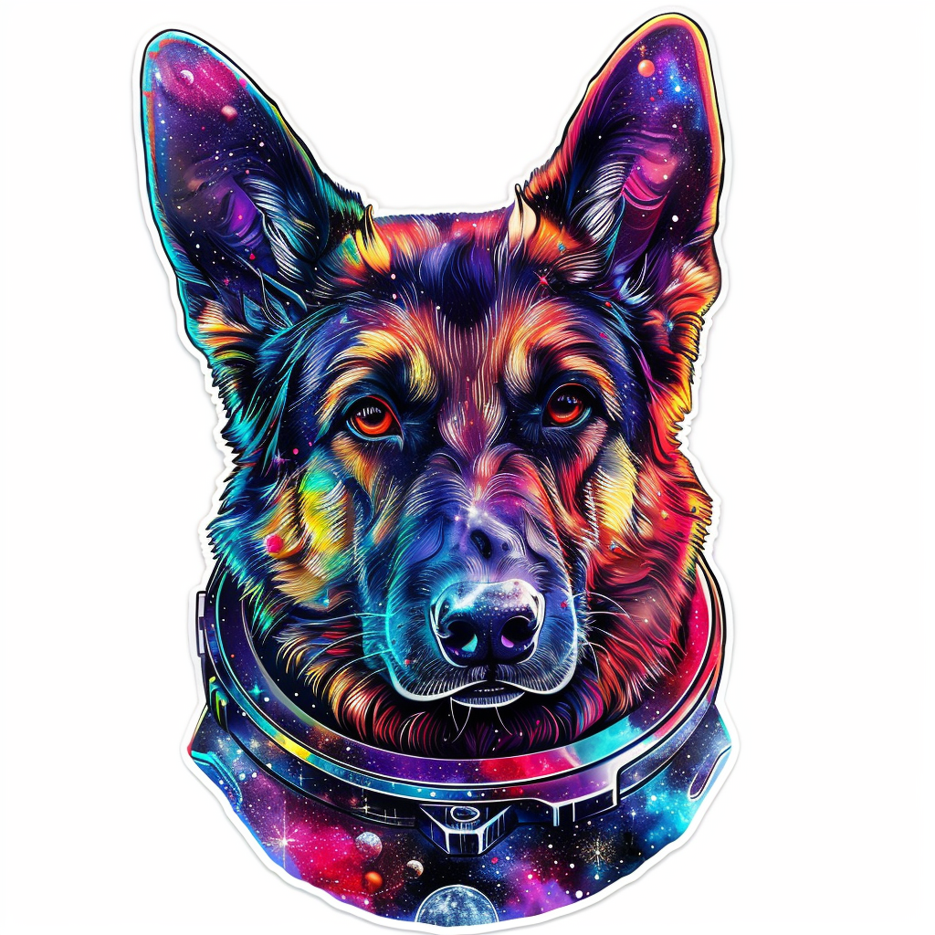 German Shepherd Dog astronaut Vinyl Decal Sticker for Car, Laptop, Tumbler and more # F011663