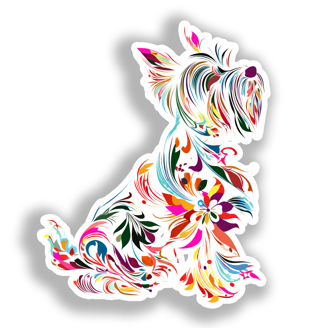 Yorkshire Terrier Dog Vinyl Decal Sticker for Car, Laptop, Tumbler and more # A017132-4" x 4"