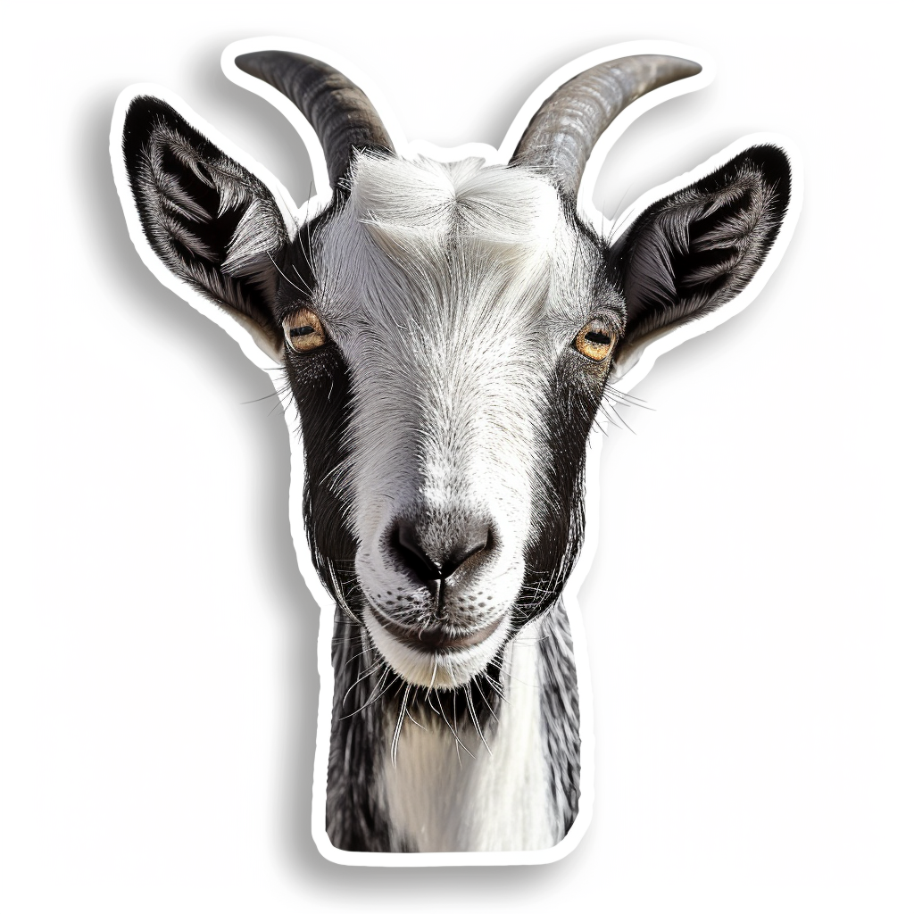 Goat majestic Expressive surreal Vinyl Decal Sticker for Car, Laptop, Tumbler and more # F020482-4" x 4"