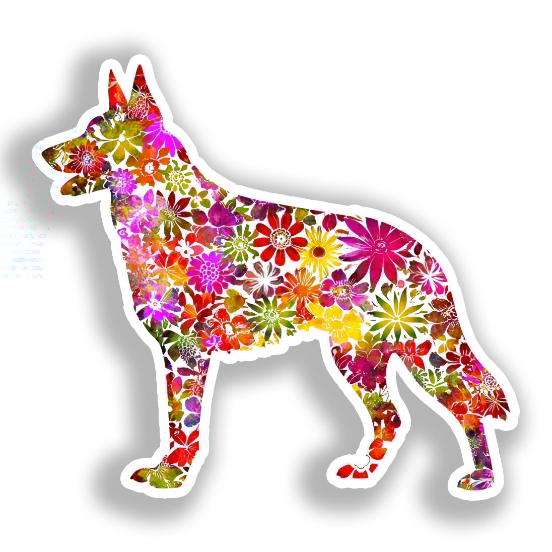 German Shepherd Dog Vinyl Decal Sticker for Car, Laptop, Tumbler and more # A019591-4" x 4"