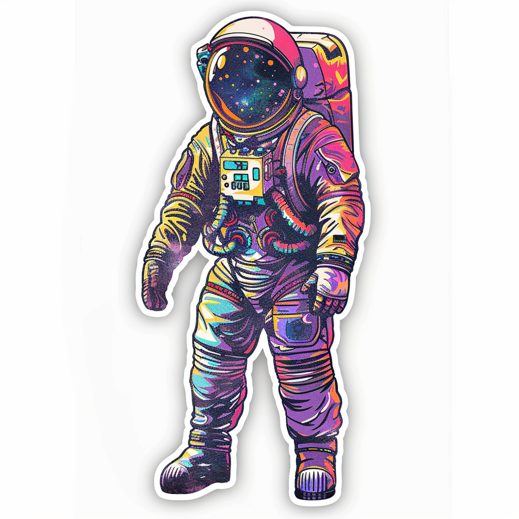 Sticker of a Astronaut majestic Expressive surreal Vinyl Decal Sticker for Car, Laptop, Tumbler and more # F016912
