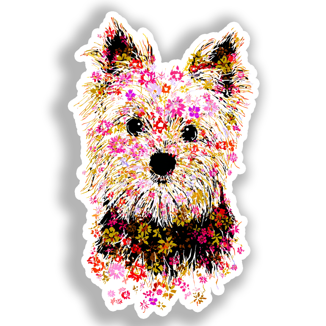 Yorkshire Terrier Dog Vinyl Decal Sticker for Car, Laptop, Tumbler and more # A017098-4" x 4"