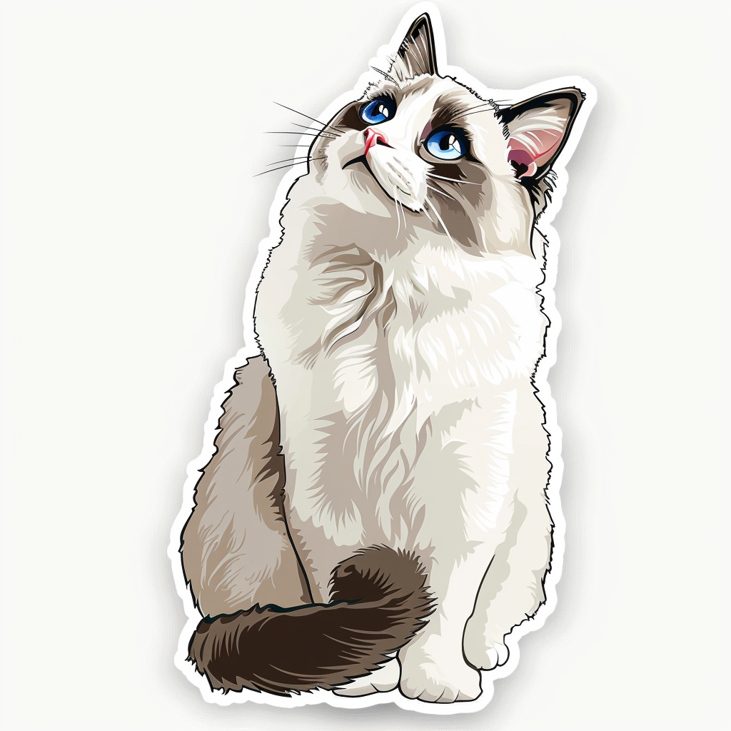 Ragdoll Cat Vinyl Decal Sticker for Car, Laptop, Tumbler and more # F08010