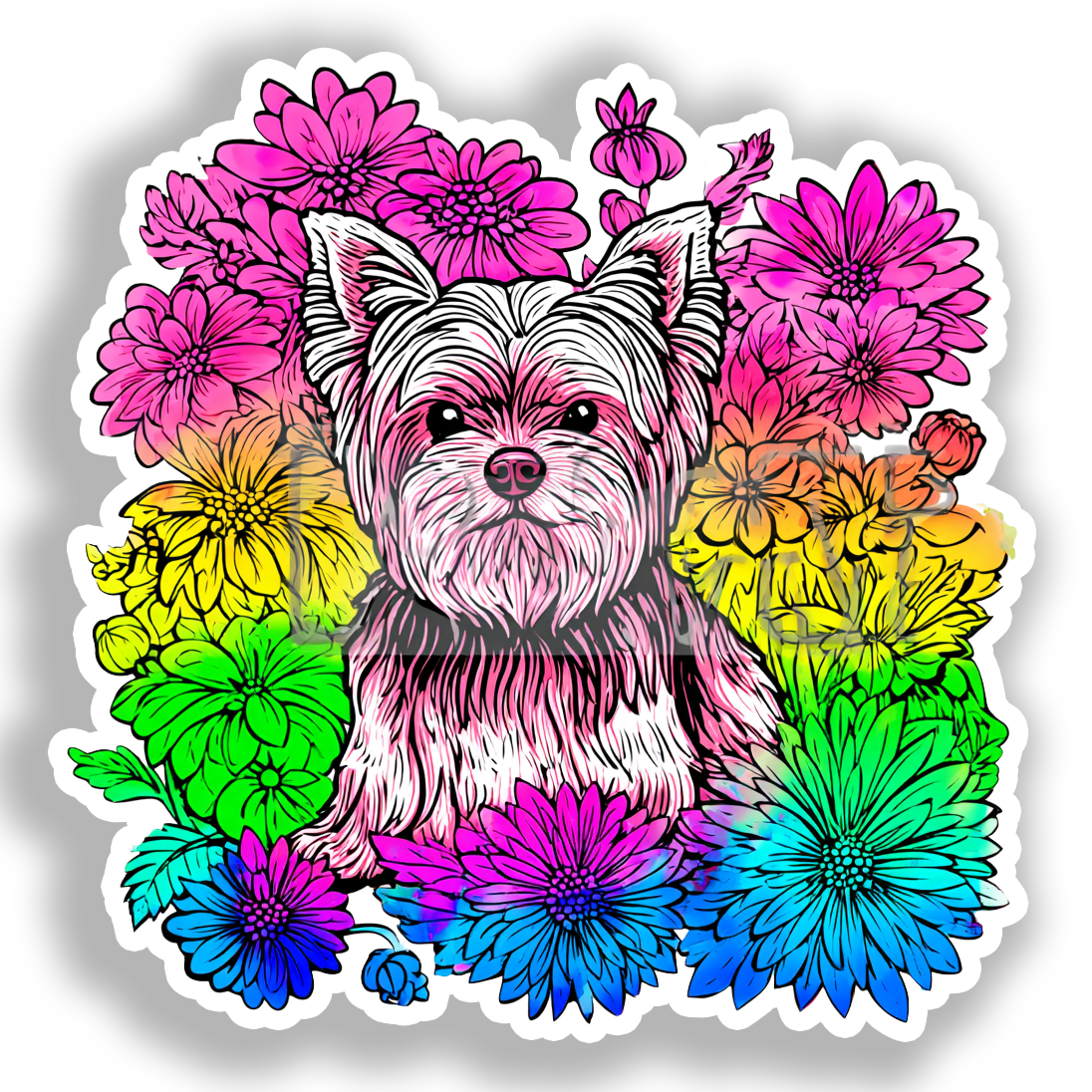 Yorkshire Terrier Dog Vinyl Decal Sticker for Car, Laptop, Tumbler and more # A017082-4" x 4"