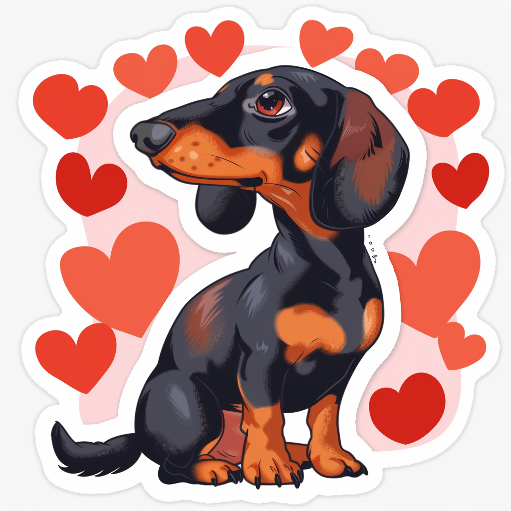 Dachshund Dog Heartcore Vinyl Decal Sticker for Car, Laptop, Tumbler and more # F012697