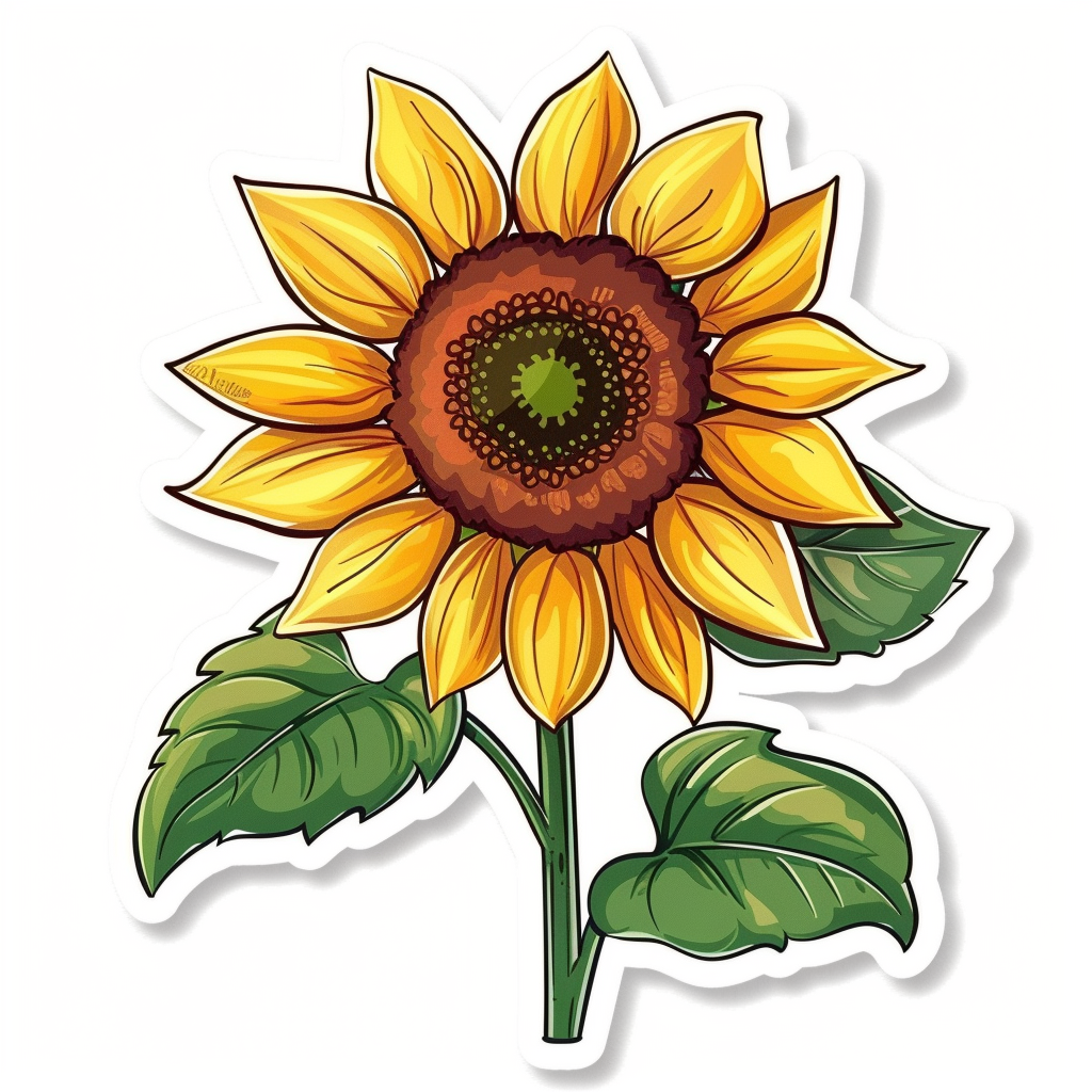 Sunflower flower majestic Expressive surreal Vinyl Decal Sticker for Car, Laptop, Tumbler and more # F022930