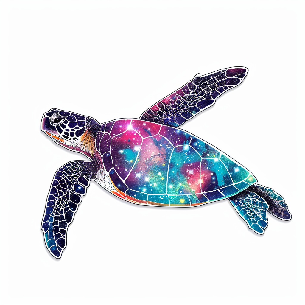 Sticker of a turtle majestic Expressive surreal Vinyl Decal Sticker for Car, Laptop, Tumbler and more # F022069