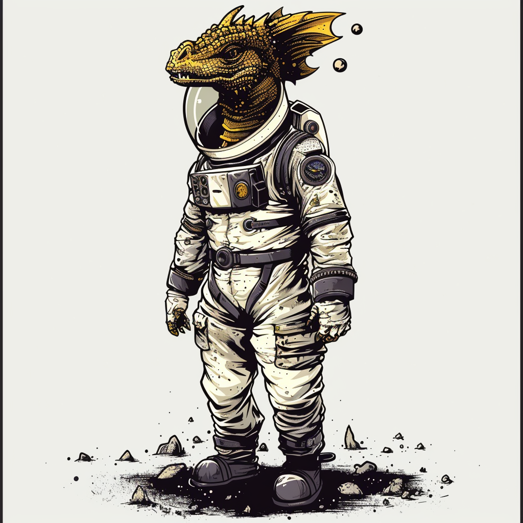 Sticker of a Dragon astronaut majestic Expressive surreal Vinyl Decal Sticker for Car, Laptop, Tumbler and more # F019150