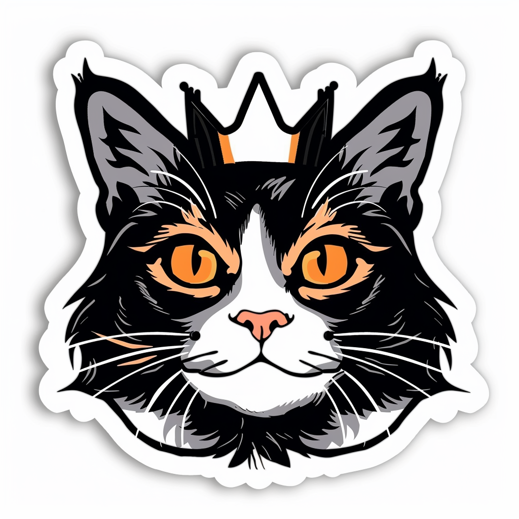 American Shorthair Cat majestic Expressive surreal Vinyl Decal Sticker for Car, Laptop, Tumbler and more # F019813-4" x 4"