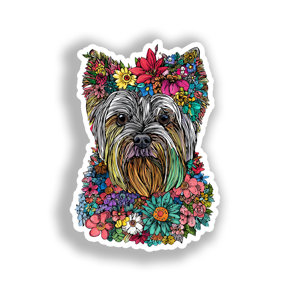 Yorkshire Terrier Dog Vinyl Decal Sticker for Car, Laptop, Tumbler and more # A017119-4" x 4"