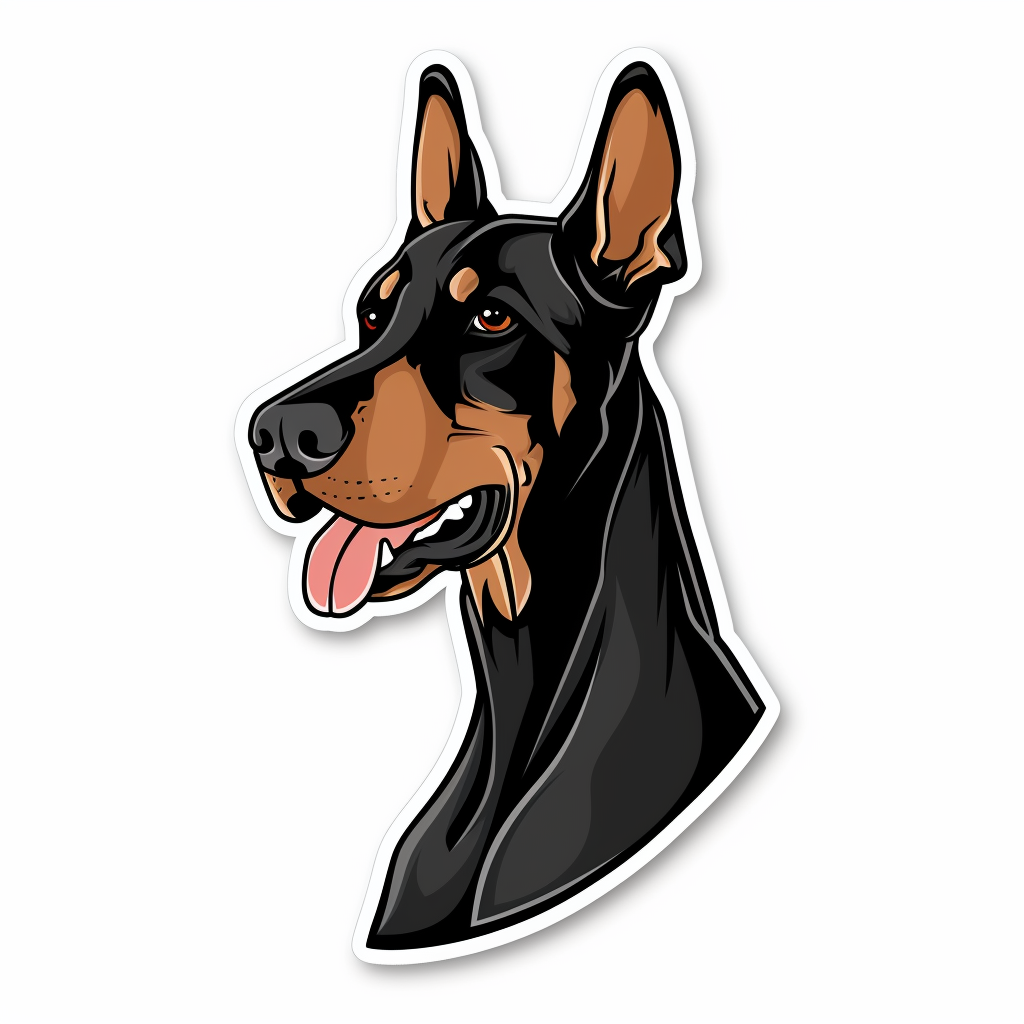 Doberman Pinscher Dog majestic Expressive surreal Vinyl Decal Sticker for Car, Laptop, Tumbler and more # F019336