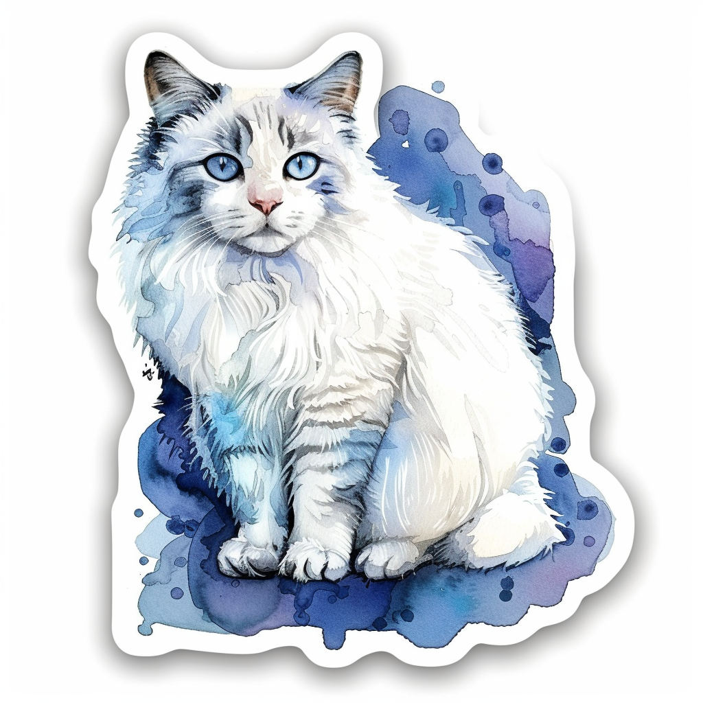 Adorable Turkish Angora Cat Vinyl Decal Sticker for Car, Laptop, Tumbler and more # F020795-4" x 4"